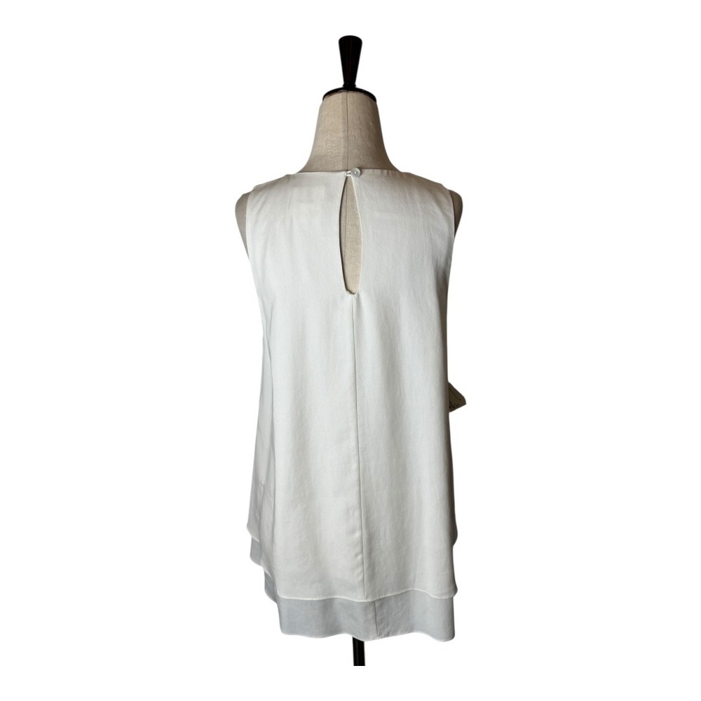 Julie Brown NYC Shirt Women Large White Sleeveless Layered Tencel Cara Top NWT - Picture 3 of 12
